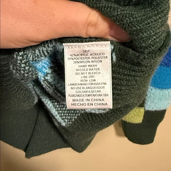 &Merci Green and Blue Patchwork Sweater size Medium - Picture 7 of 8